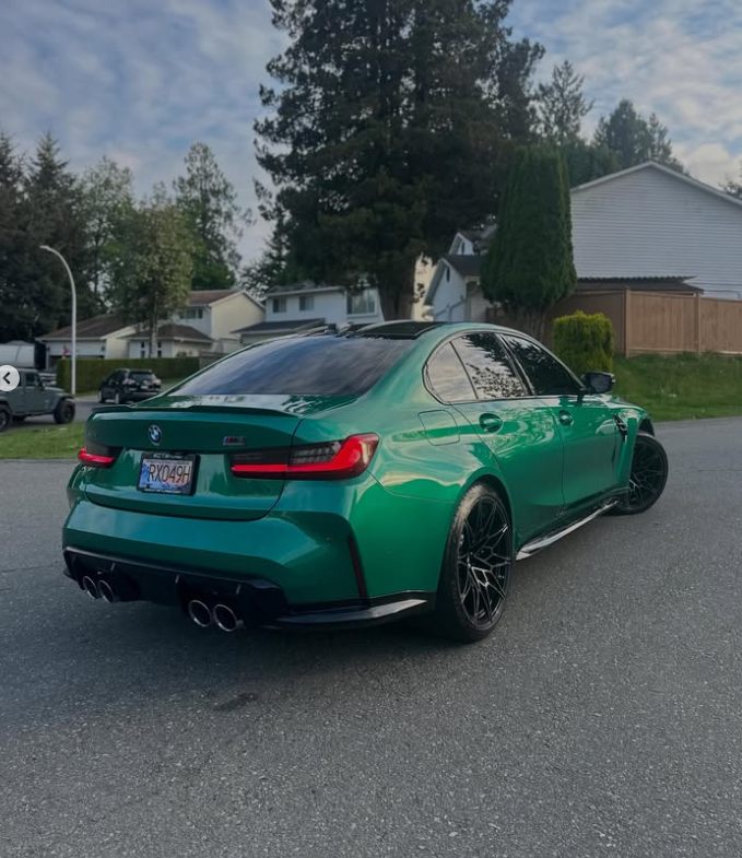 Green BMW rear exterior detail