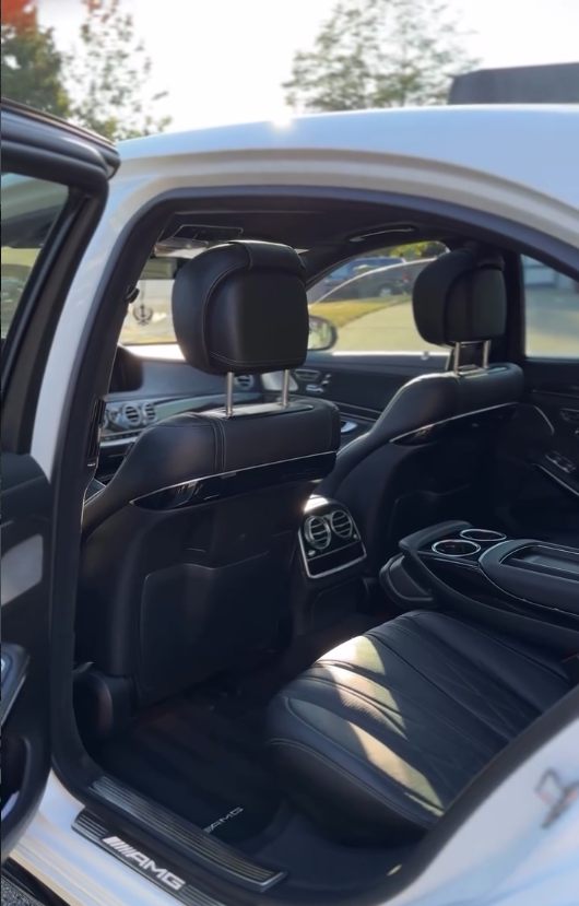 Mercedes rear seat interior detail